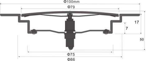 SZ106-10R Ø 100 mm Runder Edelstahl-Küchenbrunnen-Bodenablauf Klick-Klack mit Pop-up-Kartusche aus Messing